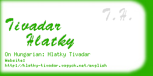 tivadar hlatky business card